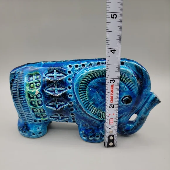 Mid-century Rimini Blue Bitossi Elephant Aldo Lodi Design Italian